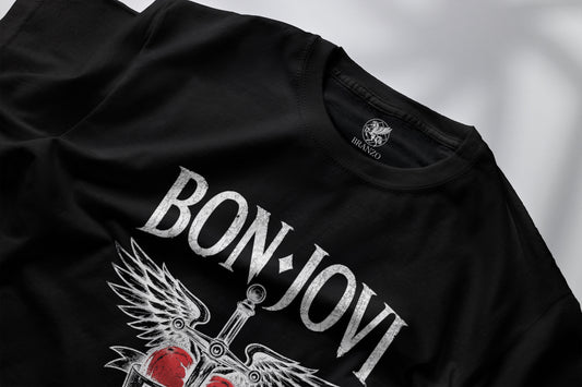 BON JOVI FOREVER TOUR 2026 HIGH QUALITY HEAVY COTTON BLACK T-SHIRT (UNISEX)