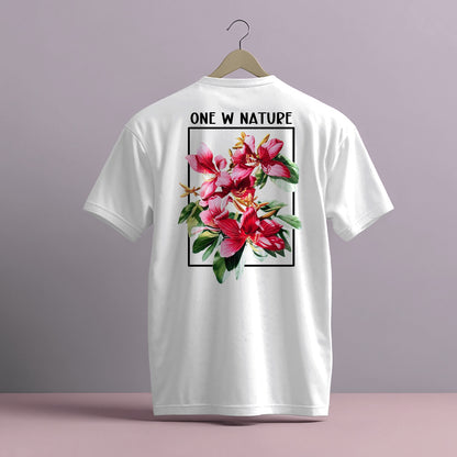 ONE W NATURE FLORAL GRAPHIC PRINT HIGH QUALITY HEAVY COTTON T-SHIRT (UNISEX)