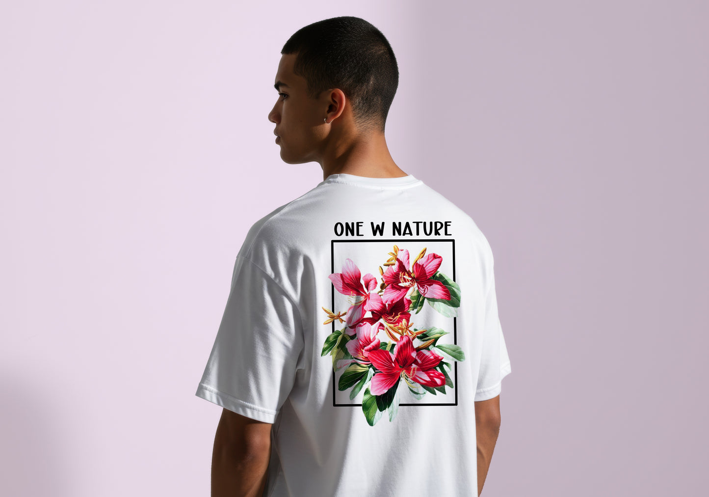 ONE W NATURE FLORAL GRAPHIC PRINT HIGH QUALITY HEAVY COTTON T-SHIRT (UNISEX)