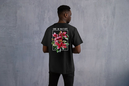 ONE W NATURE FLORAL GRAPHIC PRINT HIGH QUALITY HEAVY COTTON T-SHIRT (UNISEX)