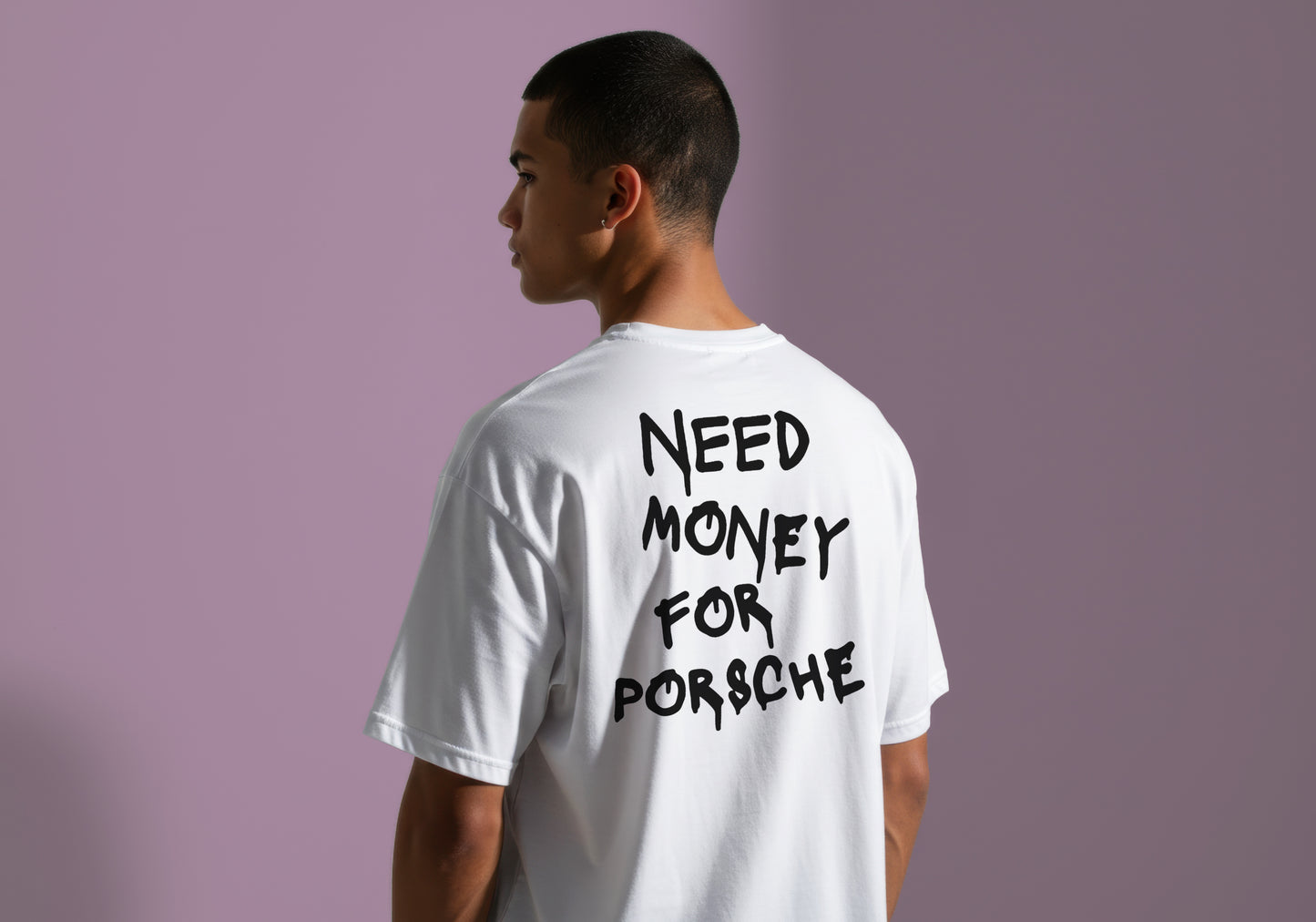 NEED MONEY FOR PORSCHE PRINT HIGH QUALITY HEAVY COTTON T-SHIRT (UNISEX)
