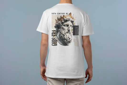 GREEK GOD 'GODS ERA' GRAPHIC PRINT HIGH QUALITY HEAVY COTTON T-SHIRT (UNISEX)