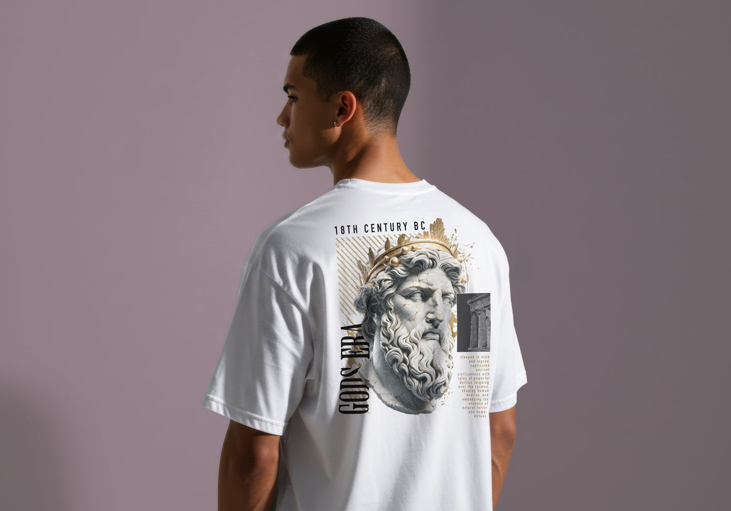 GREEK GOD 'GODS ERA' GRAPHIC PRINT HIGH QUALITY HEAVY COTTON T-SHIRT (UNISEX)