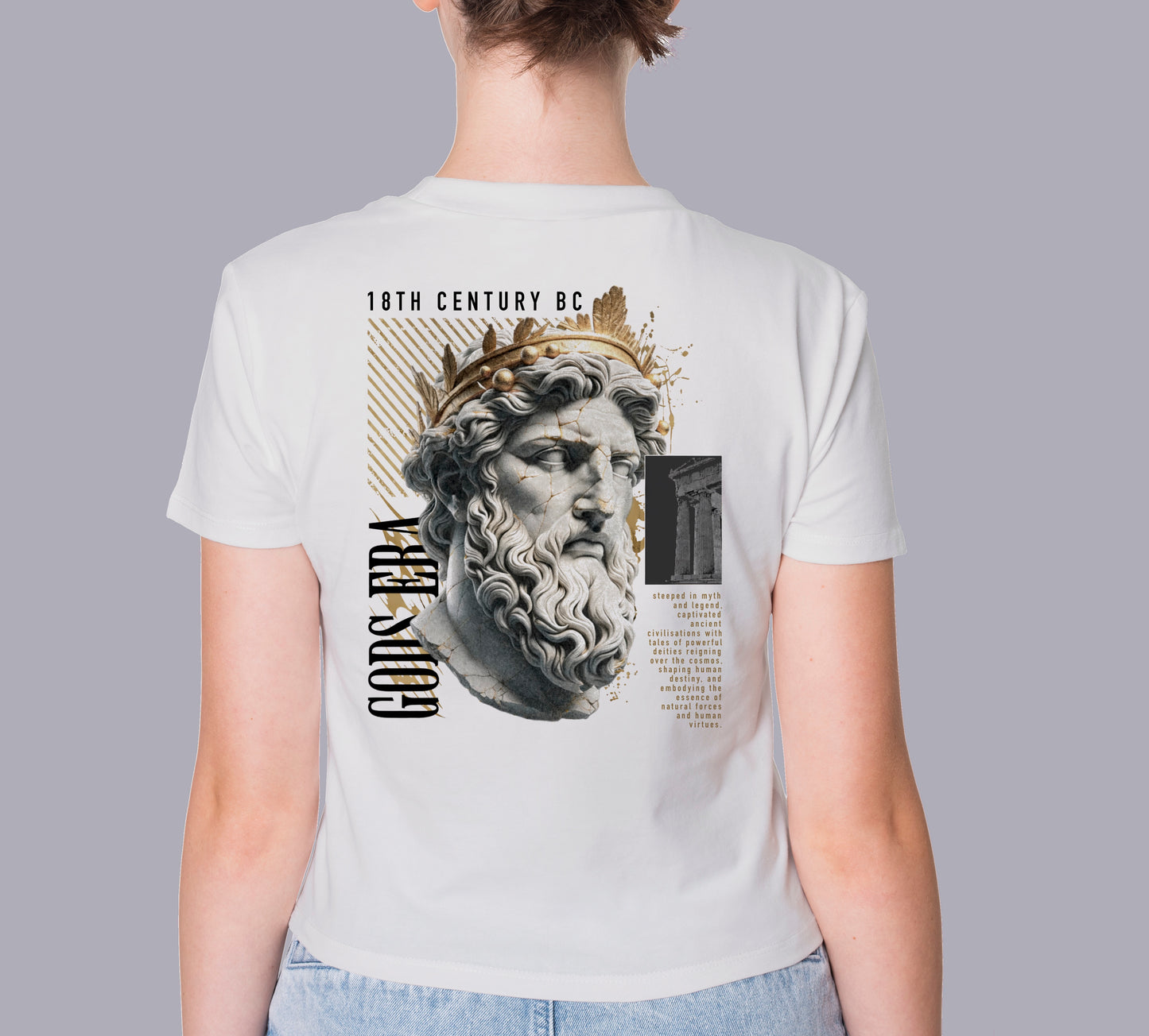 GREEK GOD 'GODS ERA' GRAPHIC PRINT HIGH QUALITY HEAVY COTTON T-SHIRT (UNISEX)