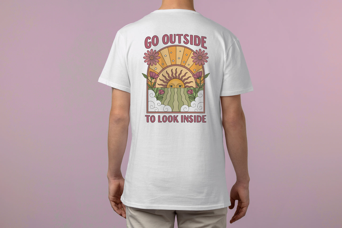 GO OUTSIDE TO LOOK INSIDE DESIGN HIGH QUALITY HEAVY COTTON T-SHIRT (UNISEX)