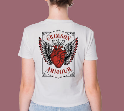 CRIMSON ARMOUR HEART DESIGN HIGH QUALITY HEAVY COTTON T-SHIRT (UNISEX)