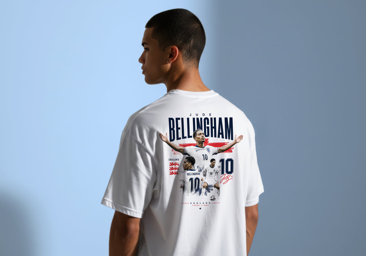 JUDE BELLINGHAM ENGLAND GRAPHIC PRINT HIGH QUALITY HEAVY COTTON T-SHIRT (UNISEX)
