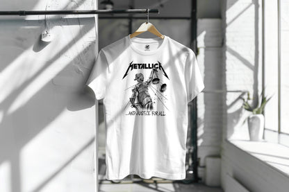 METALLICA 'AND JUSTICE FOR ALL' HIGH QUALITY HEAVY COTTON T-SHIRT (UNISEX)