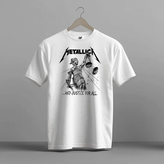 METALLICA 'AND JUSTICE FOR ALL' HIGH QUALITY HEAVY COTTON T-SHIRT (UNISEX)