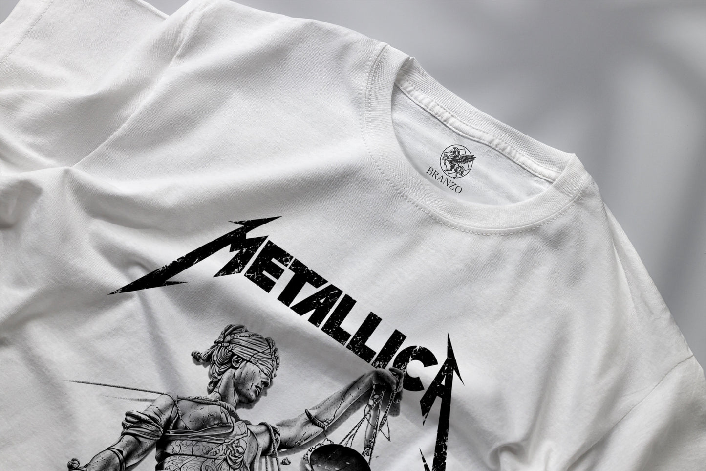 METALLICA 'AND JUSTICE FOR ALL' HIGH QUALITY HEAVY COTTON T-SHIRT (UNISEX)
