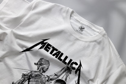 METALLICA 'AND JUSTICE FOR ALL' HIGH QUALITY HEAVY COTTON T-SHIRT (UNISEX)