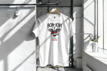 BON JOVI FOREVER TOUR 2026 HIGH QUALITY HEAVY COTTON T-SHIRT (UNISEX)