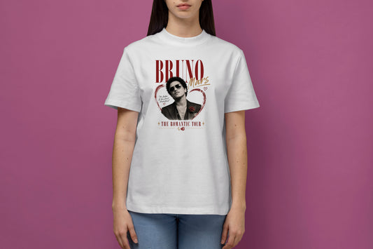 BRUNO MARS THE ROMANTIC TOUR HIGH QUALITY HEAVY COTTON T-SHIRT (UNISEX)
