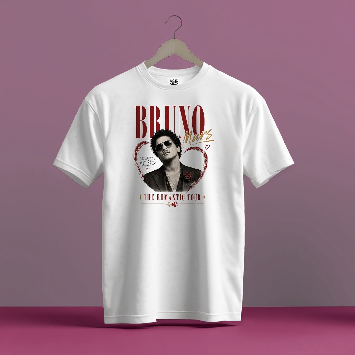 BRUNO MARS THE ROMANTIC TOUR HIGH QUALITY HEAVY COTTON T-SHIRT (UNISEX)
