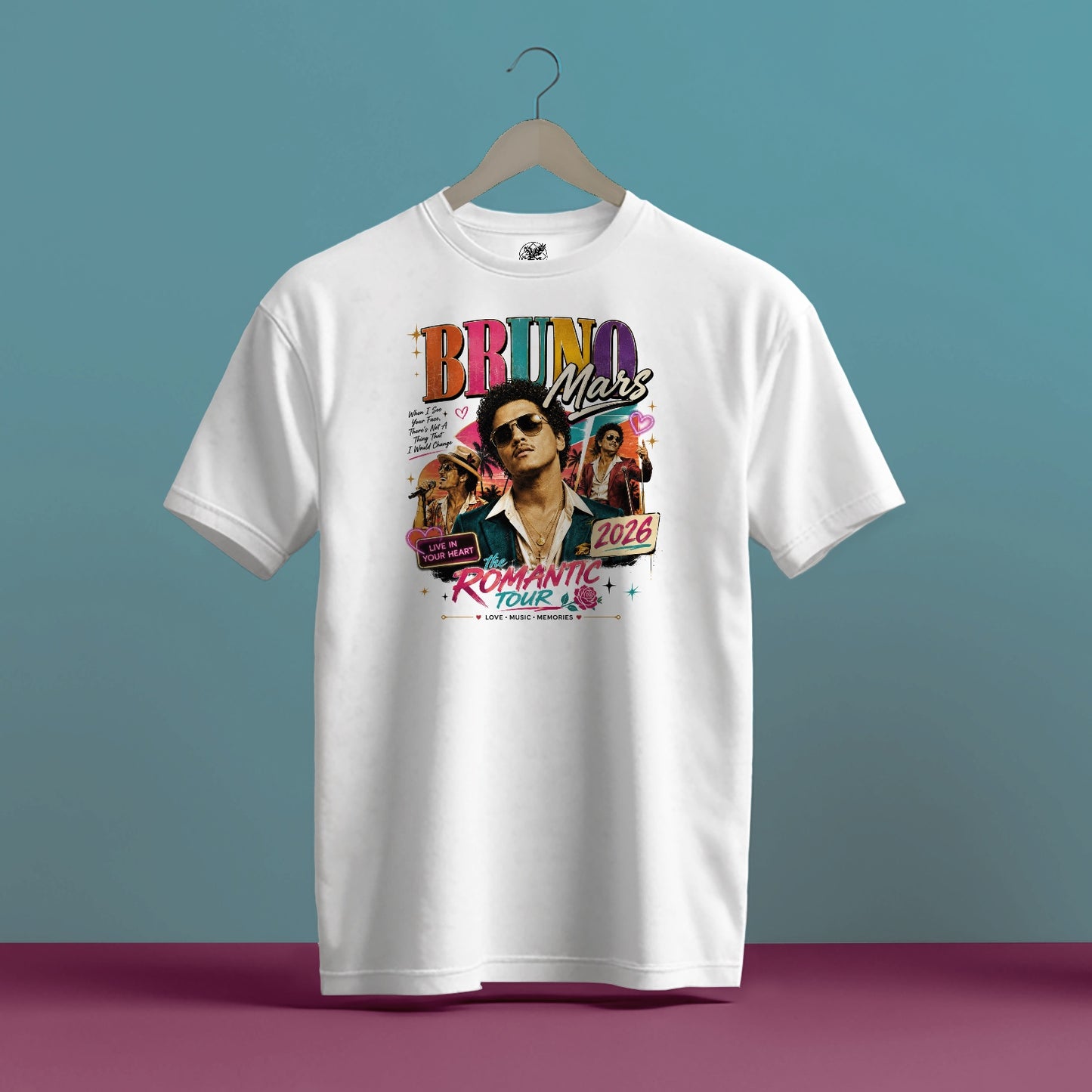 BRUNO MARS TOUR COLOURFUL HIGH QUALITY HEAVY COTTON T-SHIRT (UNISEX)