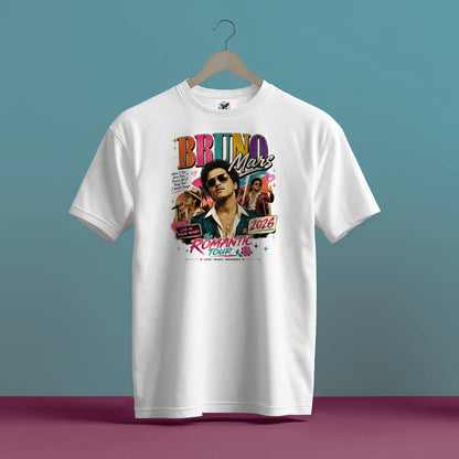 BRUNO MARS TOUR COLOURFUL HIGH QUALITY HEAVY COTTON T-SHIRT (UNISEX)