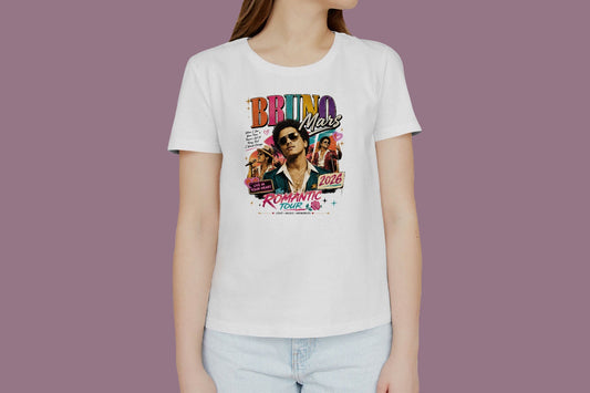BRUNO MARS TOUR COLOURFUL HIGH QUALITY HEAVY COTTON T-SHIRT (UNISEX)