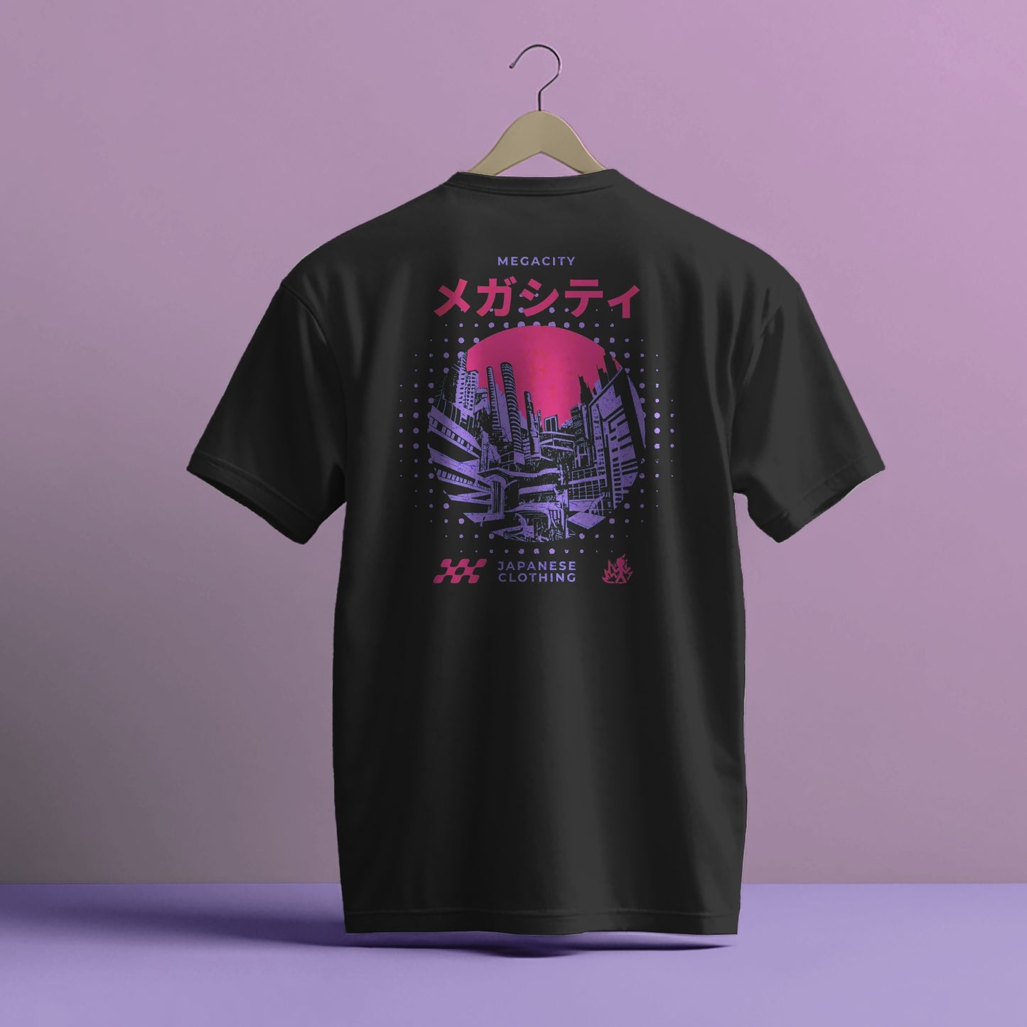 JAPANESE CITY ABSTRACT THEMED HIGH QUALITY HEAVY COTTON T-SHIRT (UNISEX)