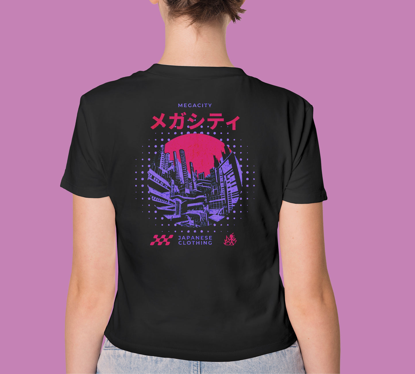 JAPANESE CITY ABSTRACT THEMED HIGH QUALITY HEAVY COTTON T-SHIRT (UNISEX)