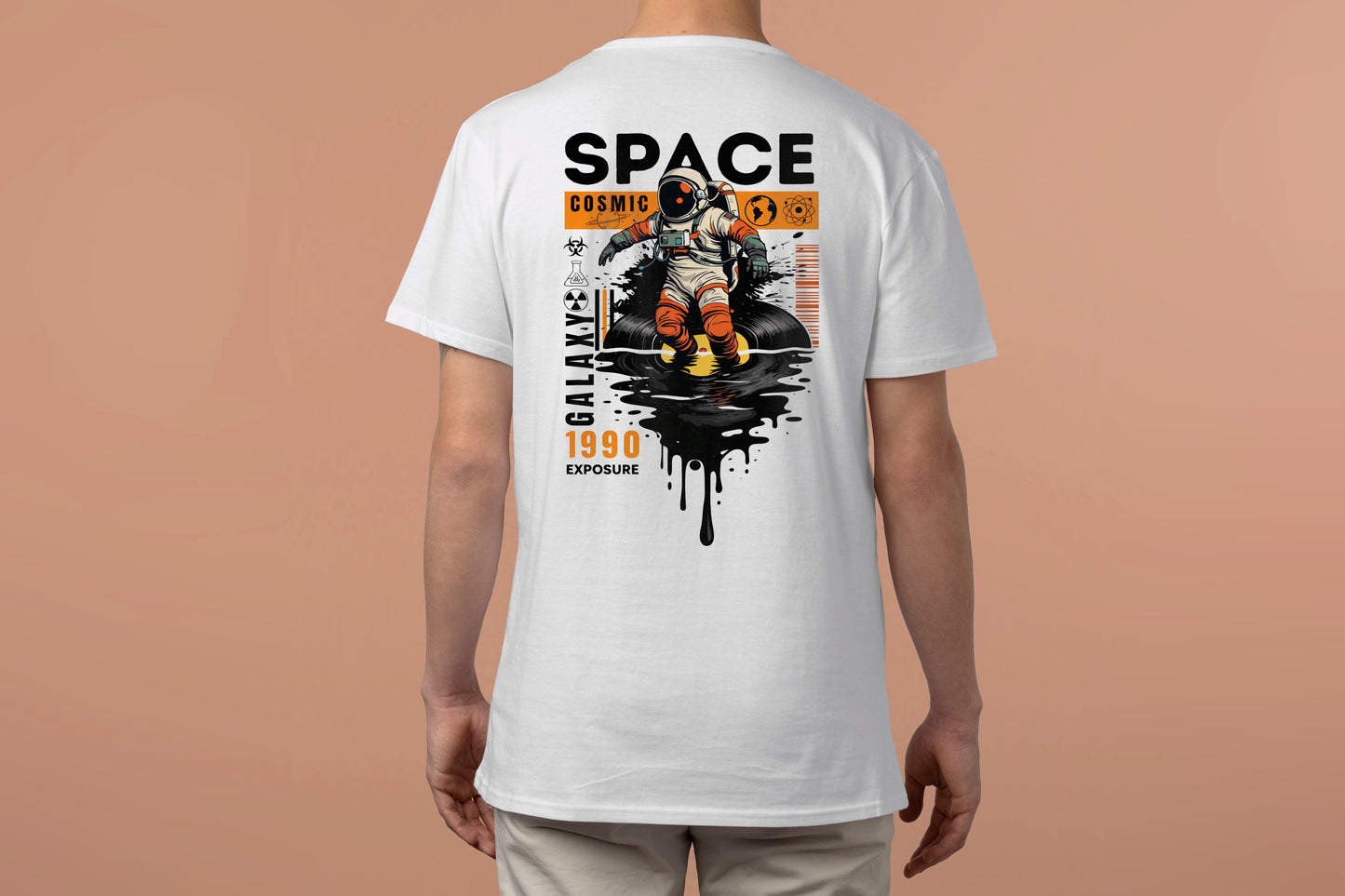 COSMIC SPACE ASTRONAUGHT DESIGN HIGH QUALITY HEAVY COTTON T-SHIRT (UNISEX)
