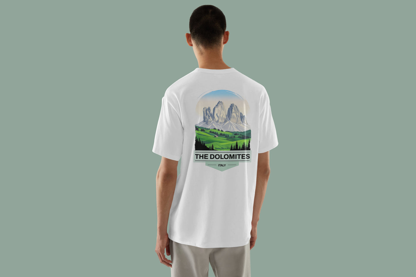 THE DOLOMITES ITALY GRAPHIC DESIGN HIGH QUALITY HEAVY COTTON T-SHIRT (UNISEX)