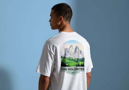 THE DOLOMITES ITALY GRAPHIC DESIGN HIGH QUALITY HEAVY COTTON T-SHIRT (UNISEX)