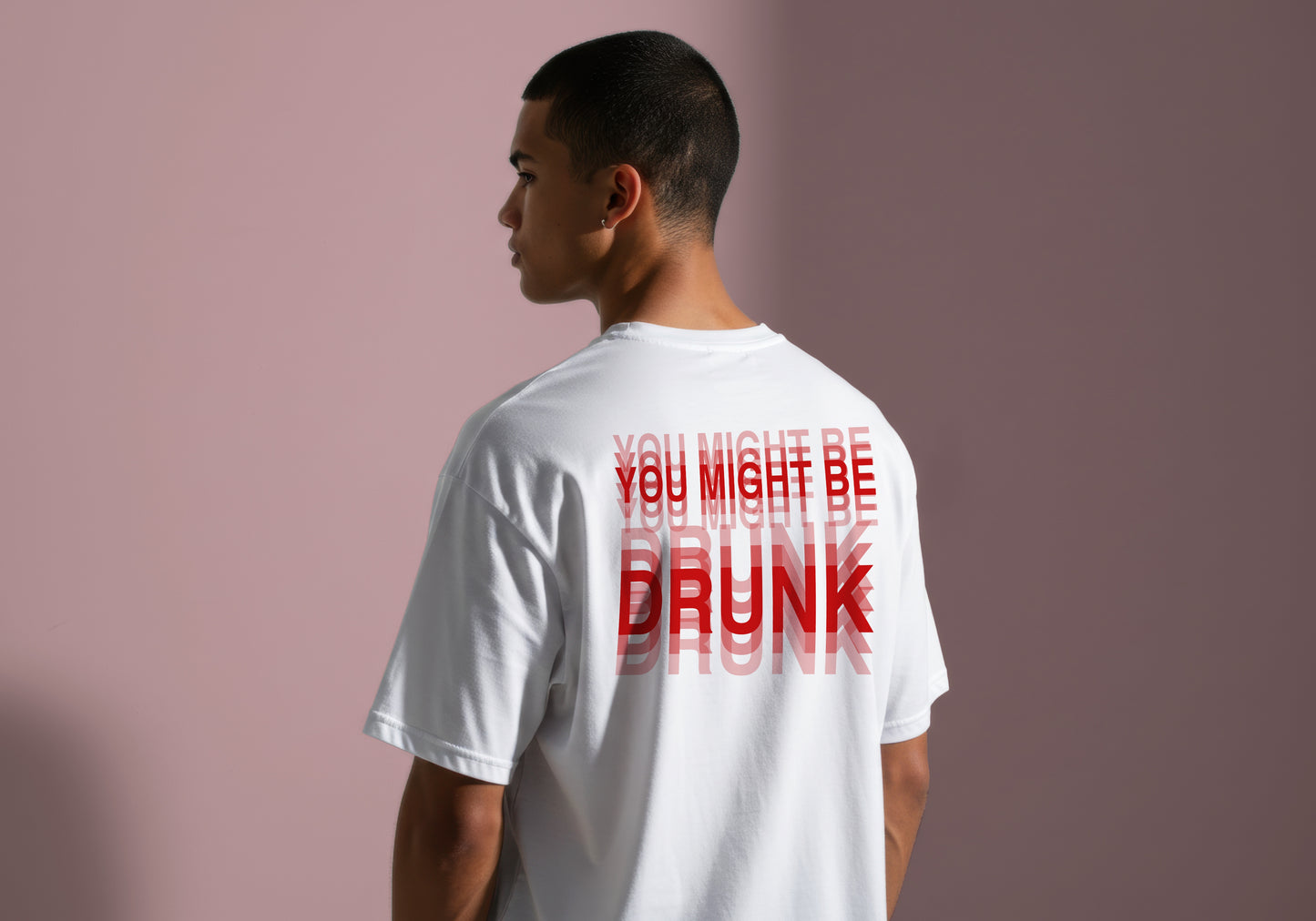 YOU MIGHT BE DRUNK COOL TRIPPY GRAPHIC DESIGN HIGH QUALITY HEAVY COTTON T-SHIRT (UNISEX)