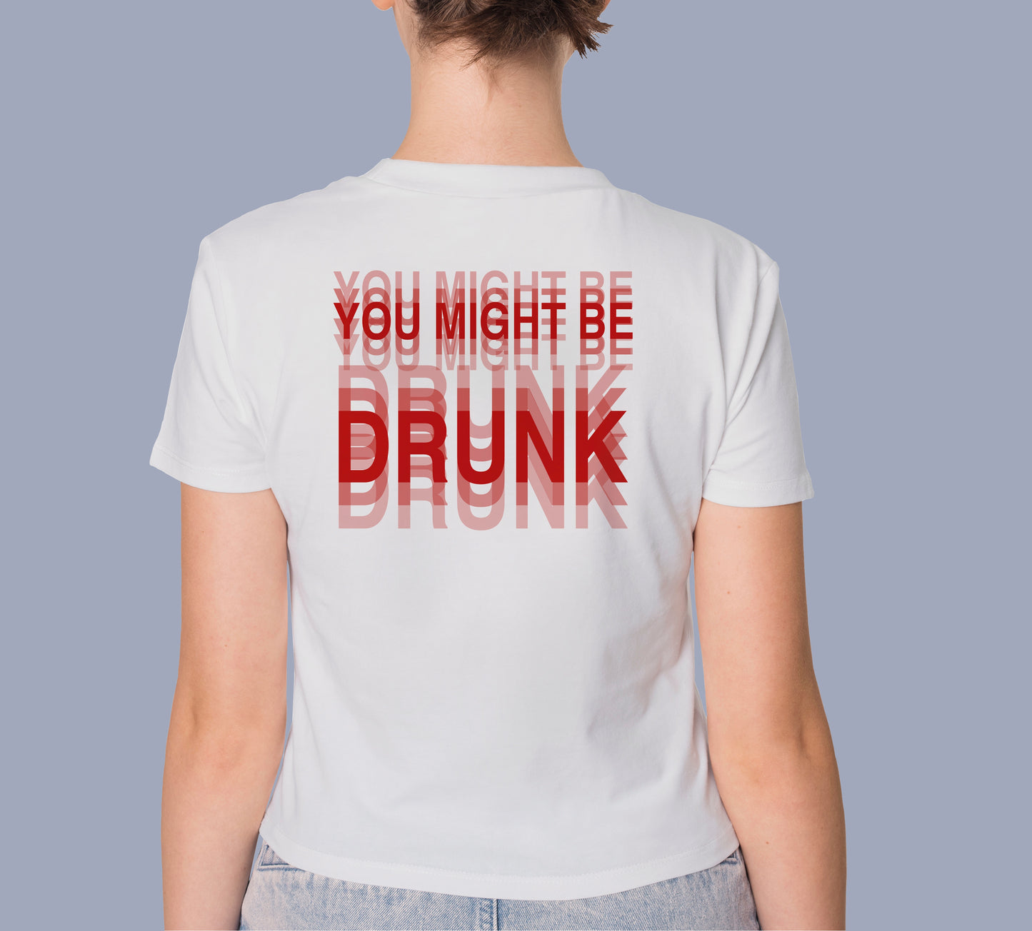 YOU MIGHT BE DRUNK COOL TRIPPY GRAPHIC DESIGN HIGH QUALITY HEAVY COTTON T-SHIRT (UNISEX)