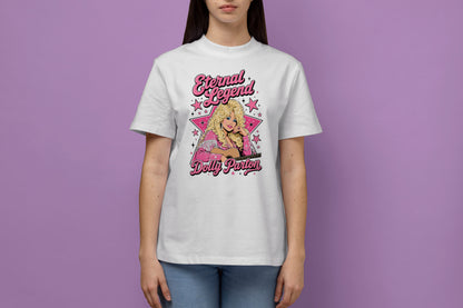 DOLLY PARTON INSPIRED TRIBUTE FRONT PRINT HIGH QUALITY HEAVY COTTON T-SHIRT