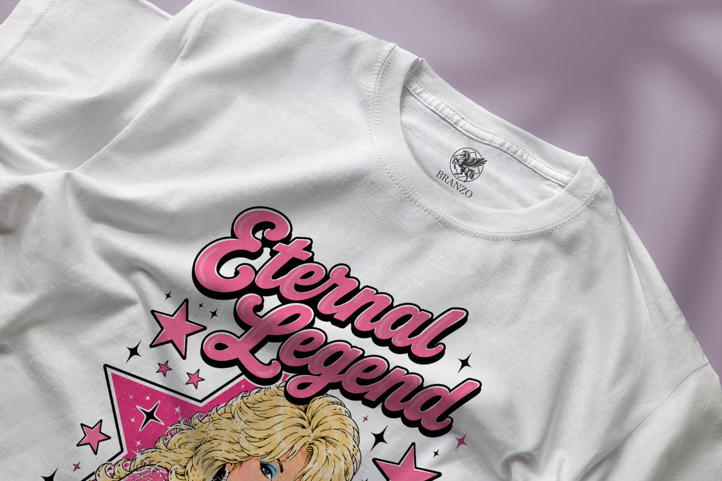 DOLLY PARTON INSPIRED TRIBUTE FRONT PRINT HIGH QUALITY HEAVY COTTON T-SHIRT